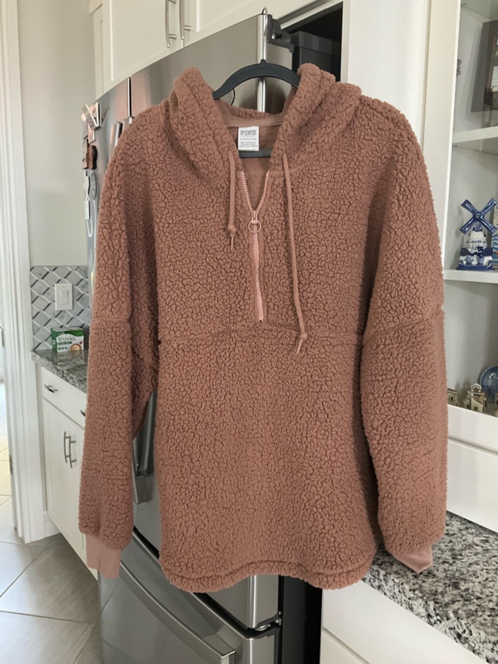 PINK Victoria's Secret Sherpa Half-Zip Hoodie